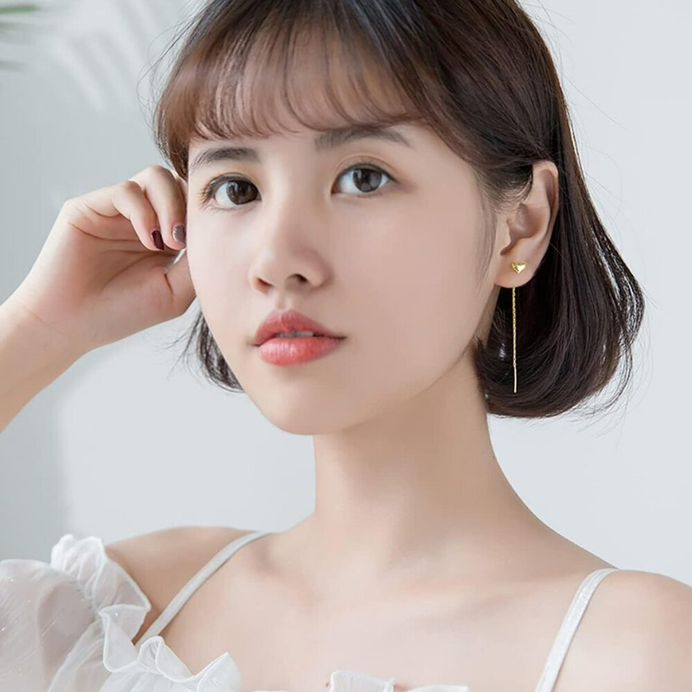 Solid 925 Sterling Silver Tiny Cute Heart Dangle … - image 3